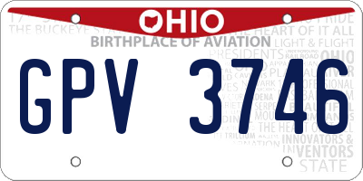 OH license plate GPV3746