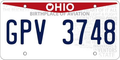 OH license plate GPV3748