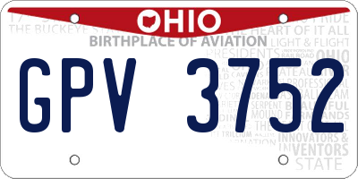 OH license plate GPV3752