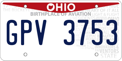 OH license plate GPV3753