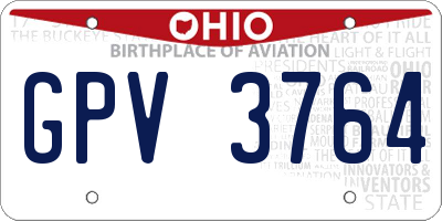 OH license plate GPV3764