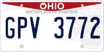 OH license plate GPV3772