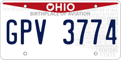 OH license plate GPV3774