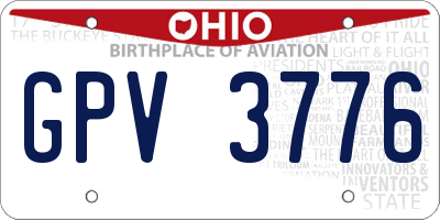 OH license plate GPV3776