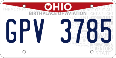 OH license plate GPV3785