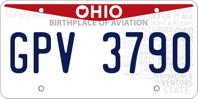 OH license plate GPV3790