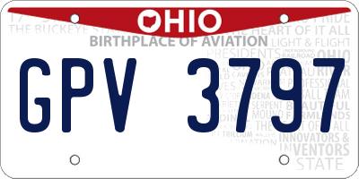 OH license plate GPV3797