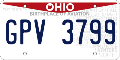 OH license plate GPV3799