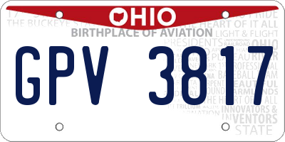 OH license plate GPV3817