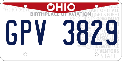 OH license plate GPV3829