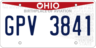 OH license plate GPV3841
