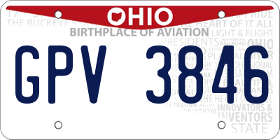 OH license plate GPV3846