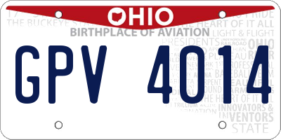 OH license plate GPV4014