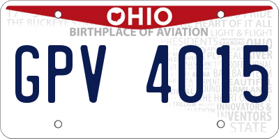 OH license plate GPV4015