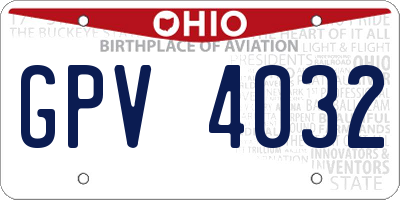 OH license plate GPV4032