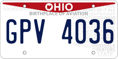 OH license plate GPV4036