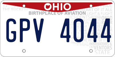 OH license plate GPV4044