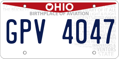 OH license plate GPV4047