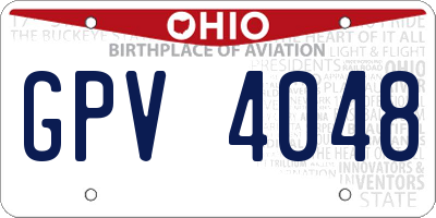 OH license plate GPV4048