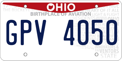 OH license plate GPV4050