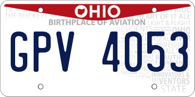 OH license plate GPV4053