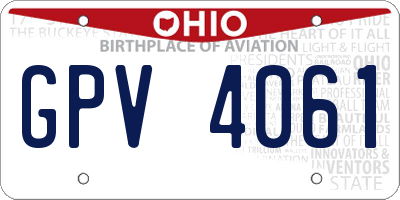 OH license plate GPV4061