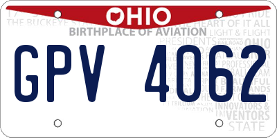 OH license plate GPV4062