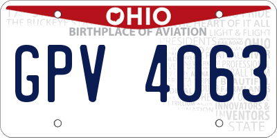 OH license plate GPV4063