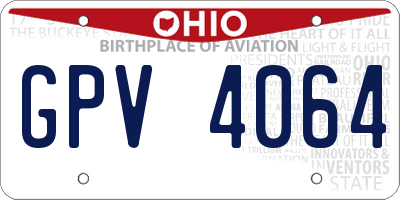 OH license plate GPV4064