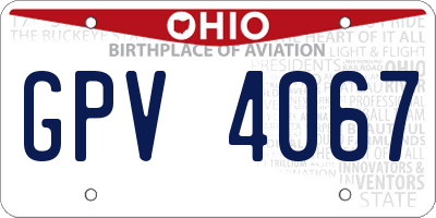 OH license plate GPV4067