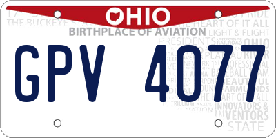 OH license plate GPV4077