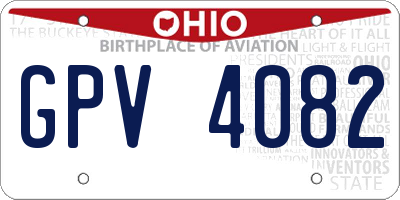 OH license plate GPV4082
