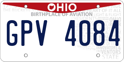 OH license plate GPV4084