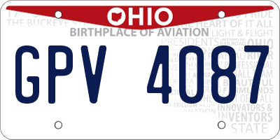 OH license plate GPV4087