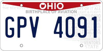 OH license plate GPV4091