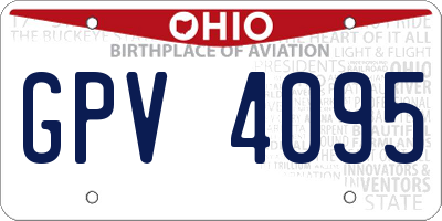 OH license plate GPV4095