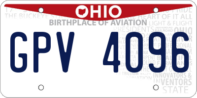 OH license plate GPV4096