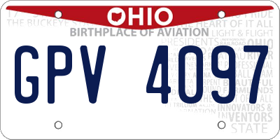 OH license plate GPV4097