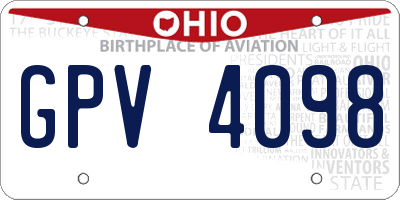 OH license plate GPV4098
