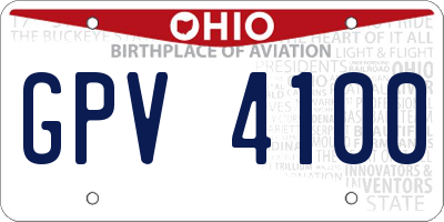 OH license plate GPV4100