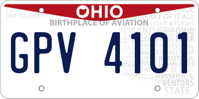 OH license plate GPV4101