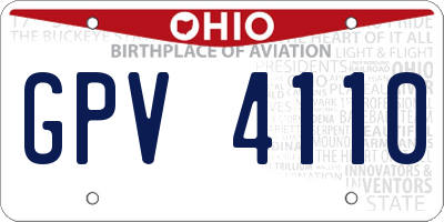 OH license plate GPV4110
