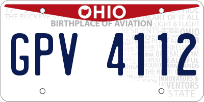 OH license plate GPV4112