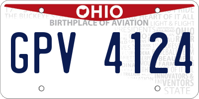 OH license plate GPV4124