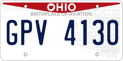 OH license plate GPV4130