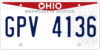 OH license plate GPV4136