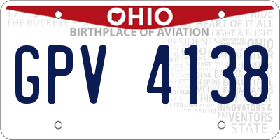 OH license plate GPV4138