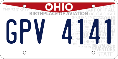 OH license plate GPV4141