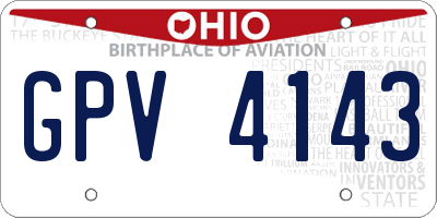 OH license plate GPV4143