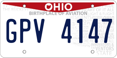 OH license plate GPV4147